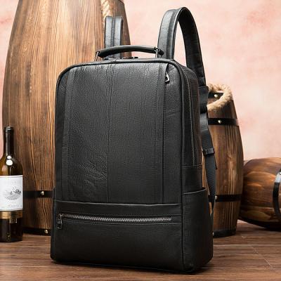 China Hot Selling Retro Genuine Leather Laptop Backpack Men's Full Grain RFID Real Leather Backpack Bag Factory for sale