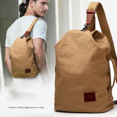 China Vintage Casual Vegan Rucksack RFID Fashion Canvas Leather Men's Backpack Luxury Bags for sale