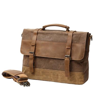 China Vintage Mens Leather Male Shoulder Bag Briefcase Customize Crazy Horse Leather Messenger Bag For Business for sale