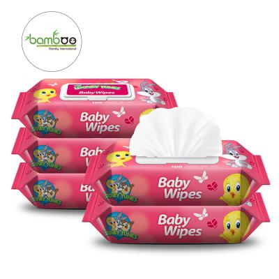 China Eco-Friendly Baby Wipes Baby 80pcs Biodegradable Organic Bamboo Cloth 99.9% Cotton Nature Organic Water Based Bamboo Wet for sale