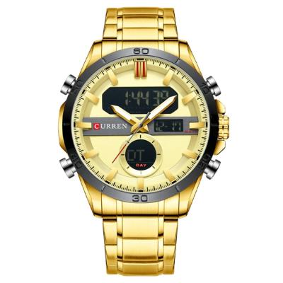 China Wholesale Automatic date curren custom 8384 band logo band man waterproof led analog digital watch quartz sports gold 3atm wristwatch for men for sale