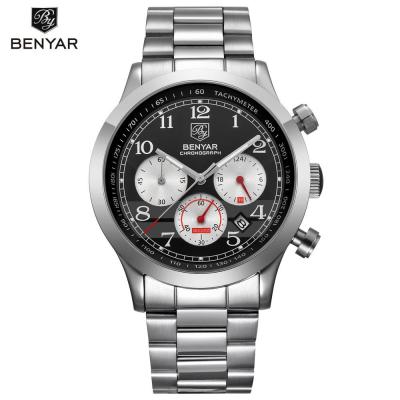 China Custom Date 2021 New Style 5107 Logo Chronograph Quartz Quartz Watch Canton Benyar 5107 New for sale