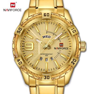 China Automatic date NAVIFORCE 9117 S brand top waterproof sports watch western style design full quartz steel watch man wristwatch for sale