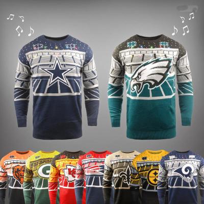 China Anti-wrinkle CaiNan custom nfl ugly christmas sweater with light tribal sweater men nfl sweater for sale