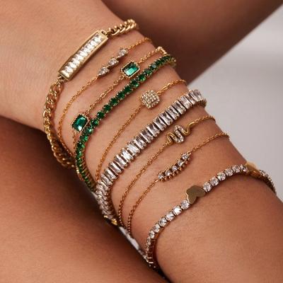 China Full Diamond Crystal Stone Custom Bracelet 18K Fashion Jewelry Bracelets Female Luxury Bangle Environmentally Friendly for sale