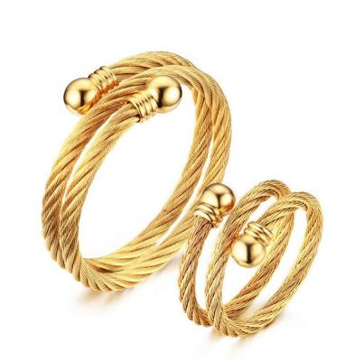 China Vintage Gold Jewelry Dubai Fashion Latest Design 18k Gold Plated Stainless Steel Jewelry Set for sale