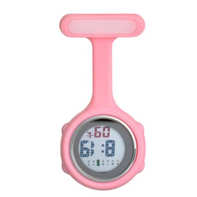 China Water Resistant Nurse Watches Wholesale Digital Stopwatch Pin Custom Engraved Silicone Name Alarm Clock Time Luminous Silicone Watch for sale