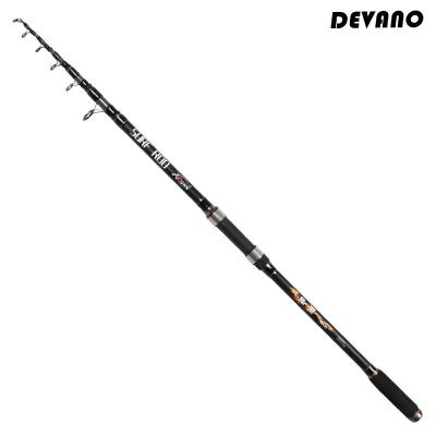 China Best Wholesale Carbon Devano Price Best Big Carbon Telescopic Fishing Rod and Handle Set for sale