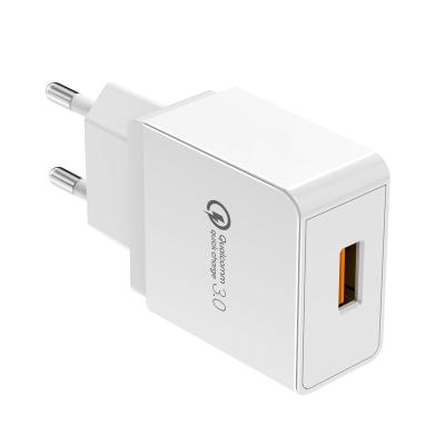 China KC Charging Certificate Korea Plug 18W USB Charging Quick QC 3.0 Wall Charge Mobile Phone Charger for sale