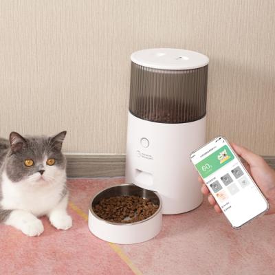 China Pet Wifi APP Automatic Pet Food Dispenser Smart Automatic Lack Warning Cat Bowl Automatic Food Feeder for sale