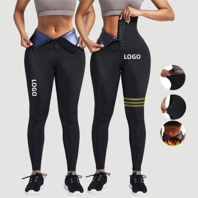 China Viable 2022 New Custom Logo Breathable Neoprene Abdomen Pants Shaper Fat Burning Wetsuit Sweat Trainer Waist Leggings for sale