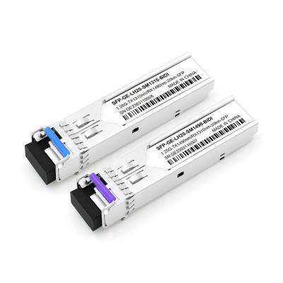 China FTTX SFP 1.25G 20km 1310/1490nm LC Connector Transceiver Module OEM Manufacturer BIDI SFP Optical Module for sale