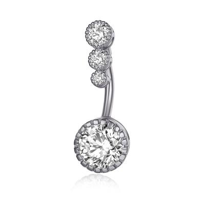 China Hiphop Surgical Steel Body Piercing Zircon Around Belly Rings Stainless Steel Jewerly For Women for sale