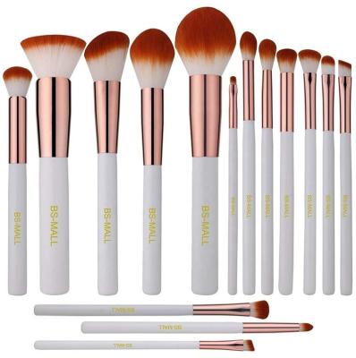 China BS-MALL skin-friendly makeup brushes manufacturer 15 pieces professional makeup brush set hot sale copy your own logo makeup set brush for sale