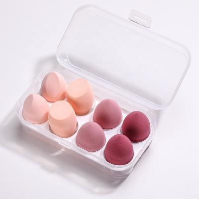 China BS-MALL 8pcs Soft Skin-friendly Makeup Blender Sponges Pink Cosmetic Sponges Non Latex Base Foundation Makeup Sponge Gift Set for sale