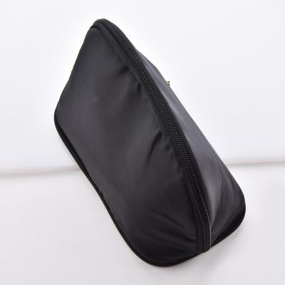 China 1pc Multi Use Side Double Side High Capacity Makeup Bag Black PVC Skin-friendly Whole Bag for sale