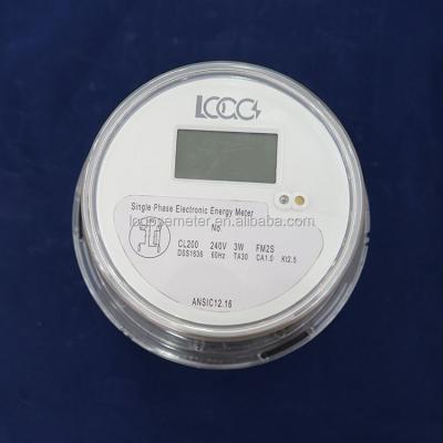 China ANSI Single Phase Socket Real Time Standard Type Power Meter Round Electronic Energy Meter / Watt Hour Meter for sale