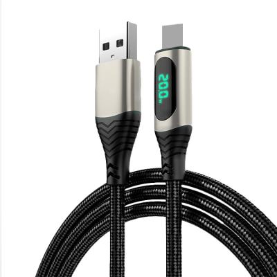 China Fast Charging Speed ​​Nylon Woven Type-C Data Cable Fast Charger 100w LED Material Woven Digital Display Real Time For iPhone for sale