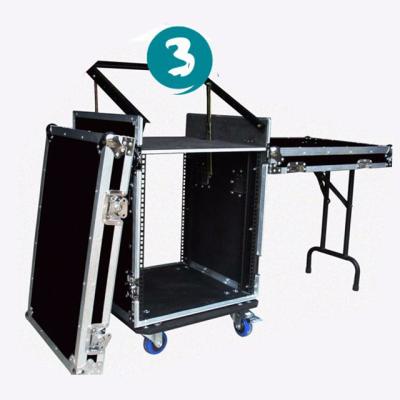 China Aluminum+Plywood amplifier stand case/dj stand cases with side table/audio system stand case for sale