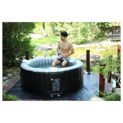 China Wholesale High Quality Black 4 Person PVC PVC Inflatable Hot Tub Spa Laminated Round Tubs for sale