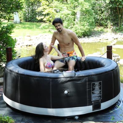 China Customized Swimming Pools Black Color Outdoor Spa White Pool With LED Function for sale