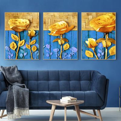 China Waterproof Black Gold Picture of Rose Flower Butterfly Abstract Wall Art Canvas Painting Poster Print Horizonta for Bedroom Living Decor for sale