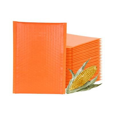 China Large Color Logo Poly Bubble Mailer 8X10 Strong Adhesive Waterproof Compostable Orange Padded Envelopes for sale