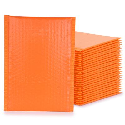 China Large Strong Adhesive Compostable Bulk Shipping Bags Orange Bubble Mailer Bags With Logo for sale