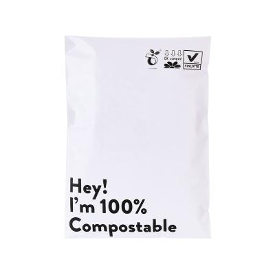 China Strong Adhesive Cornstarch Customized Biodegradable Packaging Small Postage Matte Polly Compostable Mailer Bags for sale