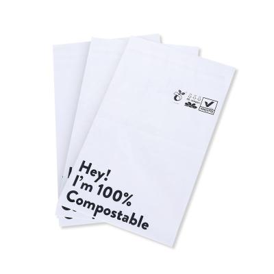 China Factory Strong Adhesive Compostable Cornstarch PLA Base Frosted Customized Biodegradable Polythene Mailing Bags for sale