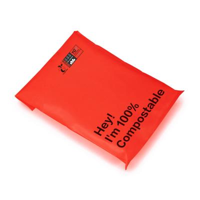 China Strong Adhesive Clothes Packaging Bags Waterproof Adhesive Mailing Envelope Custom Logo Red Poly Mailer for sale