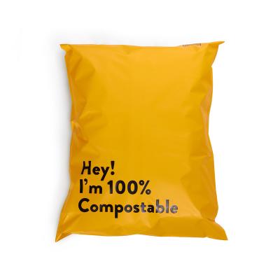 China Strong Adhesive Compostable Cute Packaging Yellow Customized Mailing Bags Poly Mailer for sale