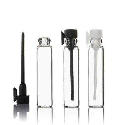 China 1ml 2ml Mini Clear Perfume Tester Sample Cosmetic Glass Vial With Stopper for sale