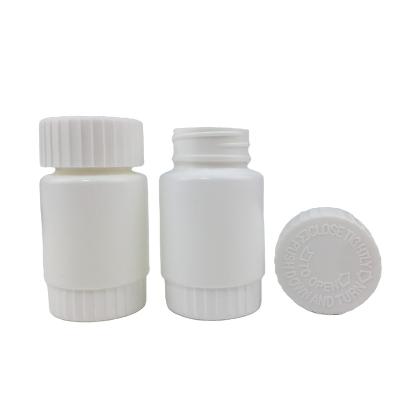 China 2oz 60ml 60cc HDPE Stocked White Solid Empty Plastic Pill Bottles With Child Safety Cap for sale