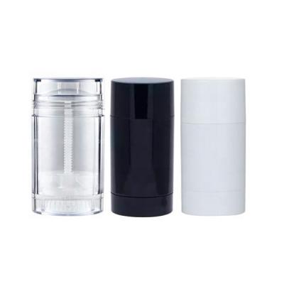 China 15ml 30ml 50ml 75ml 1oz 2.5oz Cosmetic Black White Transparent Empty Plastic Twist Up Stick Container Bottom Refillable Air Freshener Tube for sale