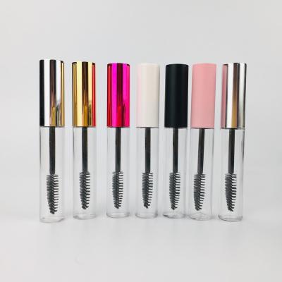 China 10ml 16x105mm Matte White Black Pink Clear Cosmetic Empty Lip Gloss Tube Eyeliner Vials Mascara Wand Tube With Brush for sale