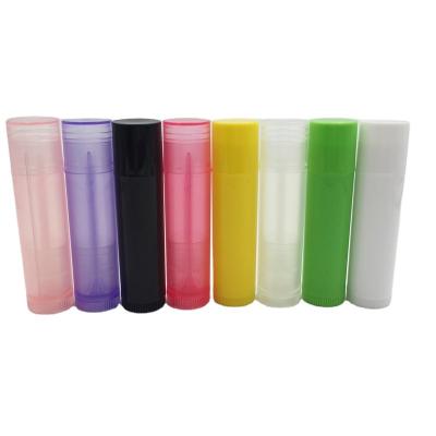 China Wholesale 0.15oz 5ml Plastic Empty Lip Balm Container Tube Round Lipstick Tube Cosmetic Container Lip Pomade Stick With Cap for sale