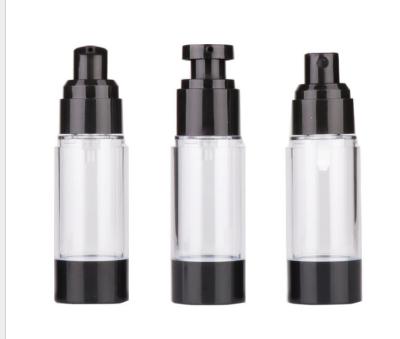 China Original Factory 15ml 30ml 50ml 80ml 100ml 120ml White Black AS Plastic Cosmetic Cream Container Vacuum Pump Airless Bottle For Lotion Serum for sale