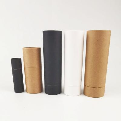 China 7g 14g 25g 60g 75g Eco Friendly Biodegradable Paper Cardboard Lip Balm Tube Packaging Lift Up Air Freshener Container Paper Tube for sale