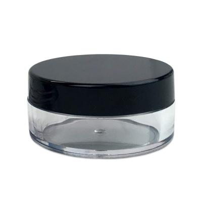 China Skin Care 2g 3g 5g 10g PS Mini Empty Clear Sample Plastic Cream Jar Lotion Container With White Clear Black Lids for sale