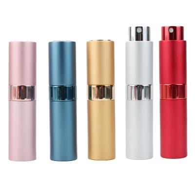 China 8ml 10ml 15ml Travel Cosmetic Empty Refillable Metal Aluminum Twist Up Perfume Atomizer Mist Spray Bottle for sale