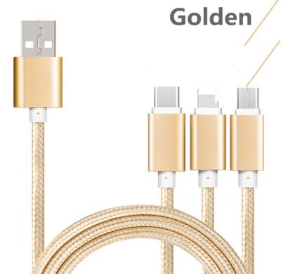 China MP3/MP4 Player China Factory 3 in 1 USB Nylon Braided Quick Charging Cable for sale