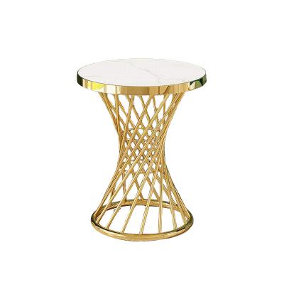 China Luxury Extendable Coffee Table Living Room Furniture Metal Round Coffee Table for sale