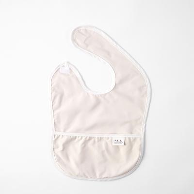 China Washable Customized Recycled Polyester Plastic Bottle Baby Bib Apron With Pocket for sale