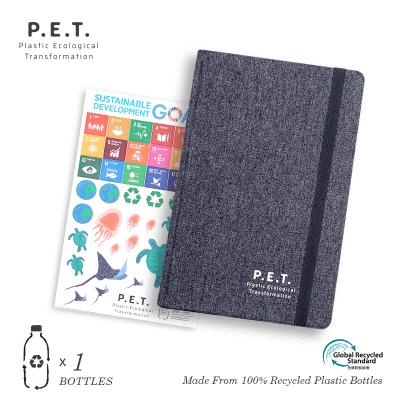 China Gift Page A5 Custom Eco-Friendly rPET Sustainable Recycled Notebook Blank With Corporate Backpocket Moleskine Diary Travel Year End for sale