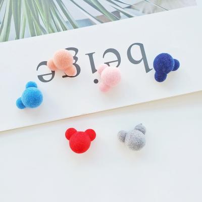 China Wholesale Mickey Mouse Beads Bangle Bracelet Acrylic Flocking Around Beads For DIY Chunky Jewelry Making Accessories for sale