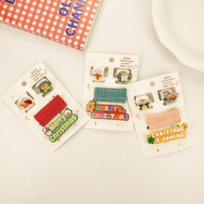 China Fashion cartoon printing Korean children's types cartoon holiday girls new five winter ink set cute clip acrylic for party girls for sale