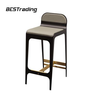 China New Design China Modern High Quality Bar Stool Luxury Bar Chair With Backrest Modern Bar Room Dining Furniture Metal Commercial Furnitu for sale