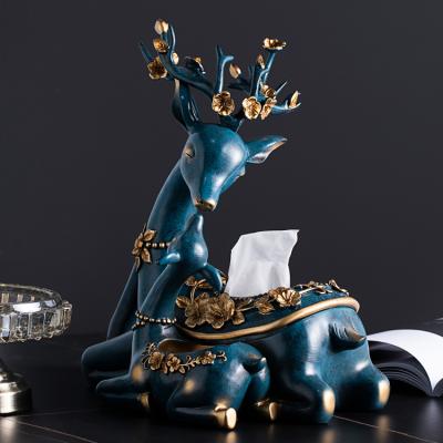 China Creative European American style fabric box eco-friendly living room coffee table key storage deer decoration gift for sale