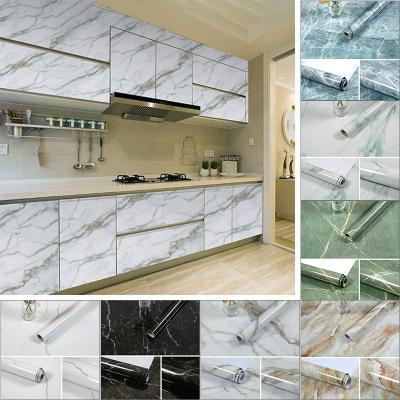 China Modern 3M/5M/10M Kitchen Marble Contact Paper PVC Wall Stickers Marble Self Adhesive Waterproof Countertop Stickers Bathroom Wallpaper for sale